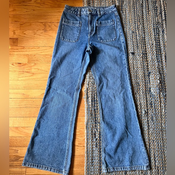 Garage Highwaisted 70s Patch Pocket Blue Jeans Size 5 - Picture 5 of 6